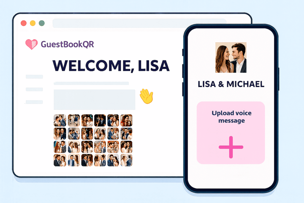 Digital guestbook wedding dashboard