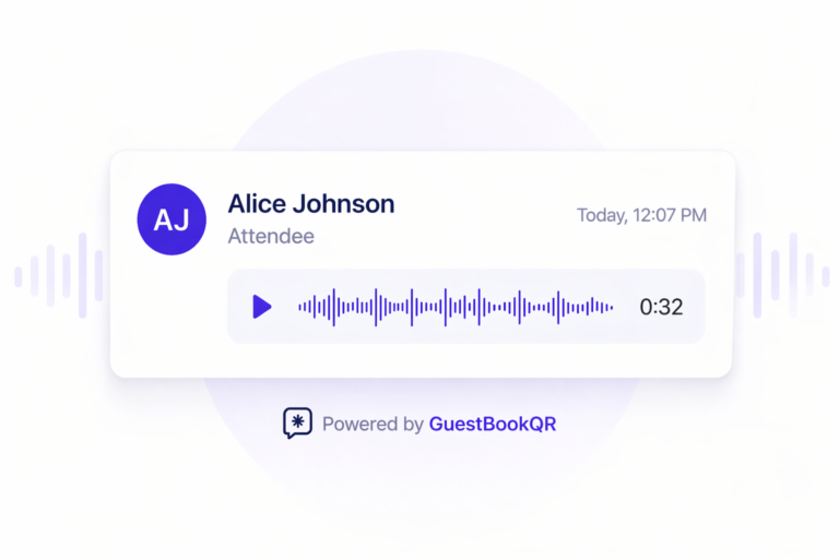 Voice memos and recordings digital guestbook GuestBookQR